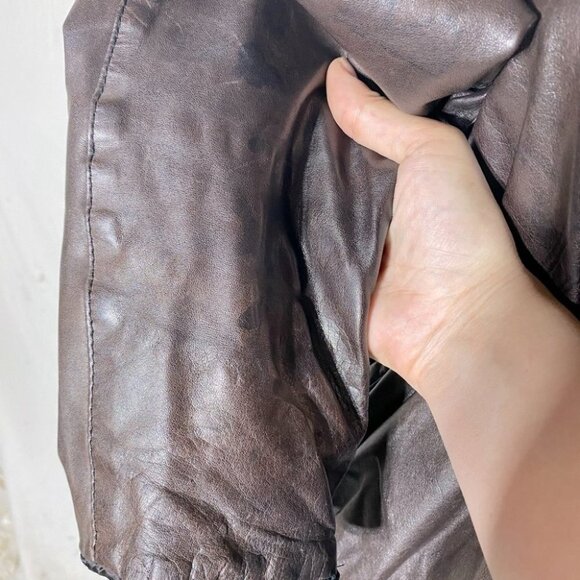 Vintage Black Sheep Brown Leather Bomber M - Picture 14 of 16